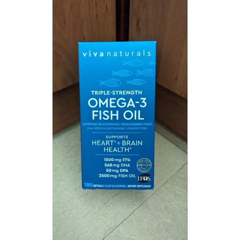 [美國代購] #現貨# viva naturals 頂級魚油Omega-3 最高純度 IFOS五顆星認證