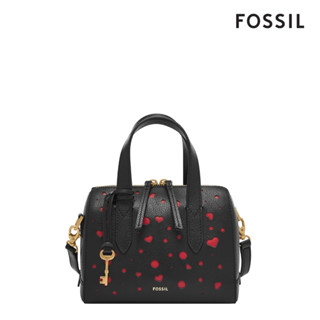 【FOSSIL 官方旗艦館】Sydney 真皮迷你波士頓包-黑色 x 紅色愛心 SHB3284623