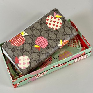 HAN's 90%NEW 二手真品 GUCCI 情人節 限定款 Apple 蘋果 愛心 12卡 拉鍊 長夾