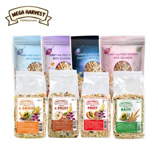 【Mega Harvest】 德國天然穀片 500g (什錦榛果/什錦水果/什錦穀片/蜂蜜脆穀片系列) ｜廣紘直營