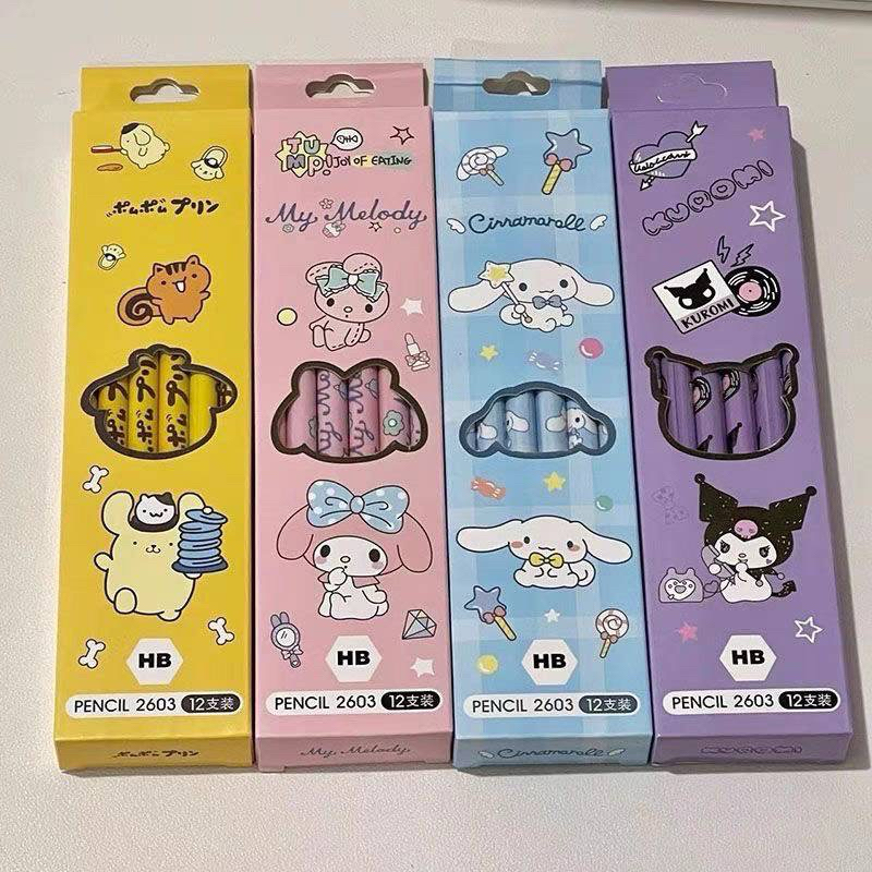 Rabbits 台灣現貨 吉伊卡哇 大耳小狗 卡皮巴拉 HB鉛筆 卡通鉛筆12入 鉛筆盒裝 鉛筆 文具 學生 禮物獎品