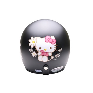 EVO 安全帽 CA-310M Hello Kitty 小花KT 消光黑 半罩 半拆洗 卡通圖案 正版授權