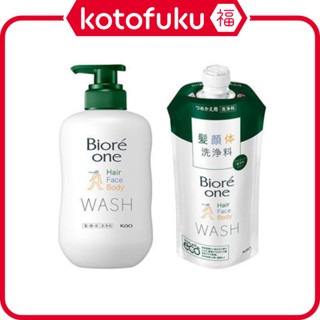 日本 Biore 蜜妮 one 全身洗淨乳 沐浴乳 洗頭髮 洗臉 皂香 500ml 花王