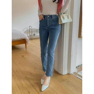 現貨/HEDY赫蒂 正韓 小隻女 直筒合身 九分牛仔褲 淺青色 腰內鬆緊帶 彈性佳 修身 牛仔單寧(S/M/L)