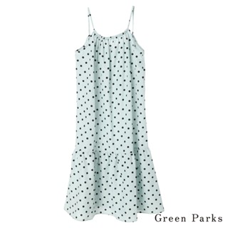 Green Parks 後綁帶圓點下拼接吊帶裙(6P26L0H1400)