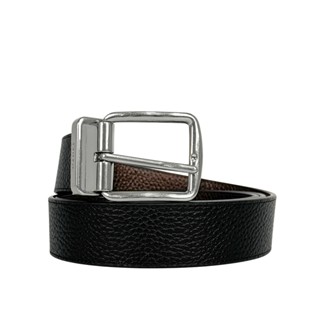 COACH 荔枝皮革寬3.8cm雙面可用皮帶(黑色/深棕色) CQ023 AQ0