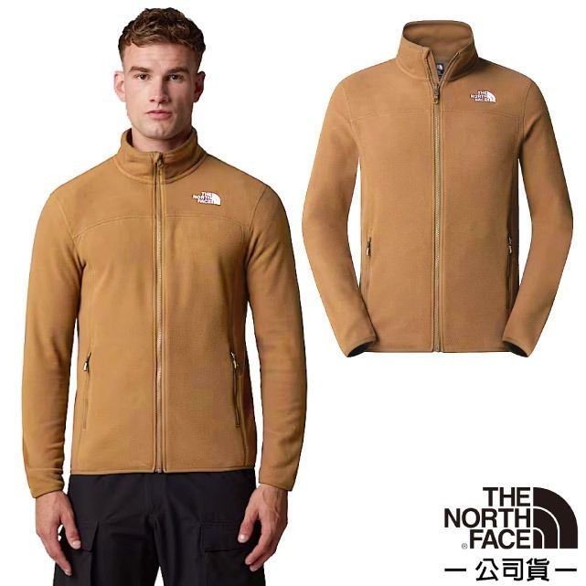 【美國 The North Face】男 輕量保暖刷毛 立領外套 登山外套 抓絨外套 中層外套/拿鐵褐 8AYK