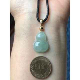 緬甸玉天然A貨翡翠玉墜 冰種 淡綠 葫蘆 福祿