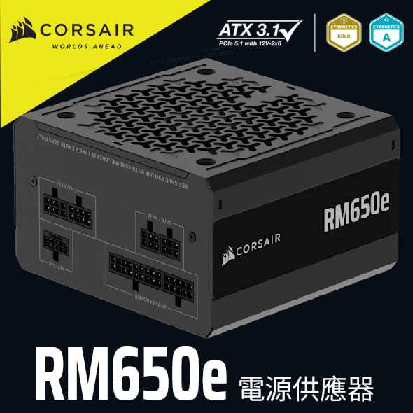 海盜船 CORSAIR RM650e 金牌 650W ATX3.1 全模電源供應器 官方旗艦館
