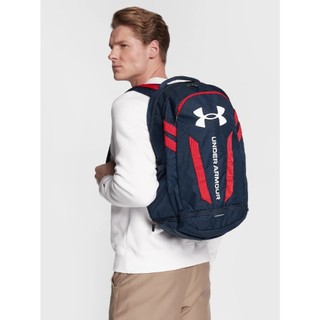 UA UNDER ARMOUR Hustle Backpack 5.0運動後背包 防潑水 深藍紅 1361176-409