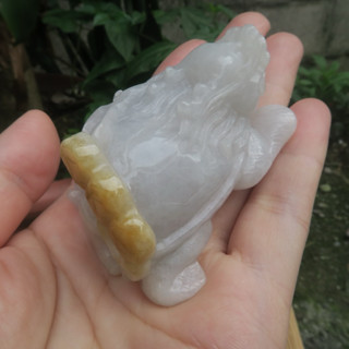 Coco緬甸玉 純手工巧雕 天然黃翡色 龍之子長壽龍龜翡翠擺件 翡翠a貨附證書 現貨在臺北市