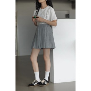 CHILL現貨 韓系高腰百褶裙 鬆緊短裙 女生A字裙 百褶裙 半身裙 高腰 短裙 顯瘦短裙 修身短裙 褲裙 預購