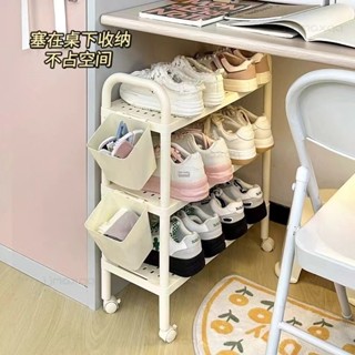 🎉臺灣出貨🎉家用高顏值鞋子收納架 新款鞋架帶輪子收納籃 多層家用 學生宿舍住校生必備鞋櫃 桌下收納鞋子架🎉115