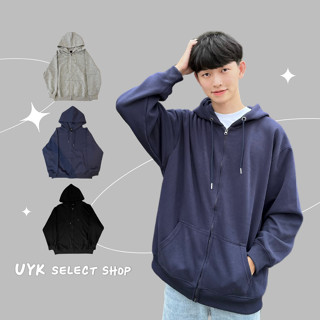 【 UYK 】現貨推薦✨藏藍/灰/黑連帽外套 素色 重磅 休閒外套 外套 棉外套 藏藍 深藍 灰色 黑色（男女