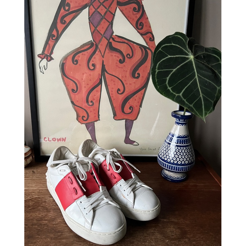 Valentino 白紅皮革球鞋