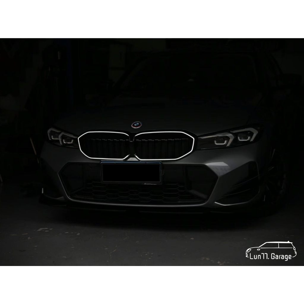 Lun77. 現貨 - BMW 320i 330i LCI 環形 發光鼻頭 水箱護罩 亮黑 改裝 G20 G21 副廠