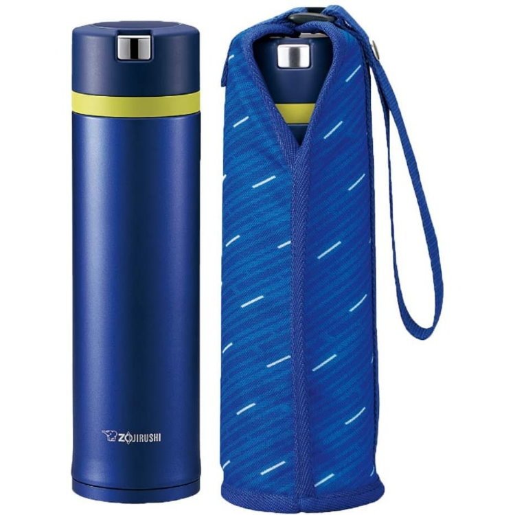 【信源電器】550ML【ZOJIRUSHI 象印 Quick Open 不銹鋼真空保溫瓶(附護套)】SM-XS55