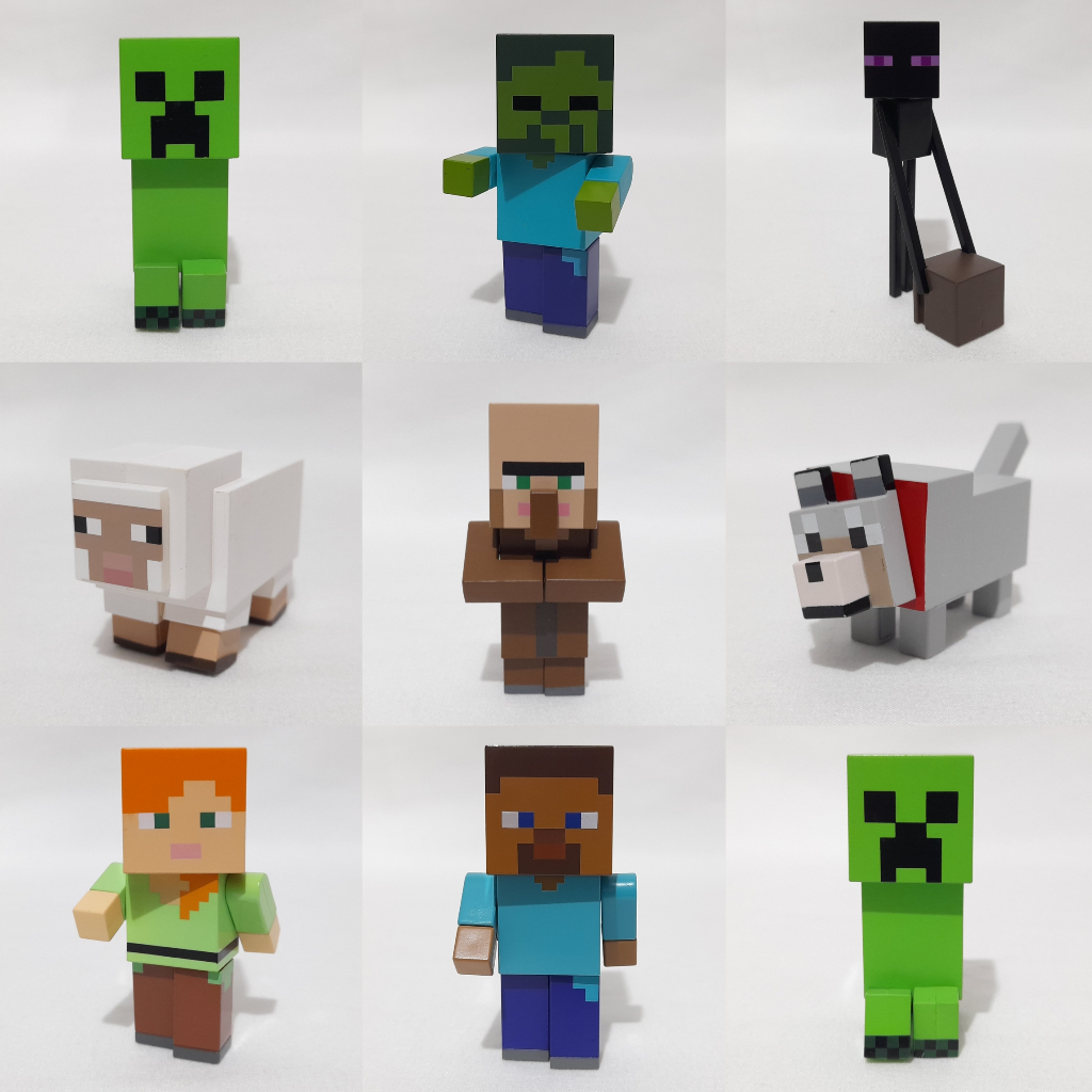正版 Minecraft 迷你公仔 二手 無盒 單售 當個創世神 麥塊 終界使者 殭屍 苦力怕 愛麗克絲 狗 史蒂夫