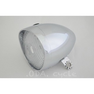 .ODA. 全新 SMART 老鋼管車 單速車 城市車 前燈 復古頭燈 1LED 大頭燈 電鍍外殼