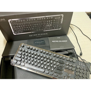 (二手)AZIO RETRO CLASSIC ONYX 牛皮復古打字機鍵盤(全英文、USB插頭)