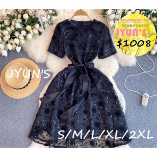 JYUN'S 秋季新款高階感千金風洋裝女派對輕奢亮片刺繡小洋裝名媛高階禮服裙大尺碼1色S~2XL預購
