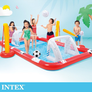 INTEX泳池 限量 現貨 充氣泳池溜滑梯 水池 兒童戲水池 充氣泵電動抽氣泵 泳池 收納袋抽真空 電泵 足球