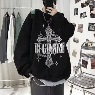 大學T男【M-5XL】簡約字母印花圓領衛衣男女同款 秋冬季新款刷毛大學t薄款大學t長袖上衣 情侶大學t學生套頭