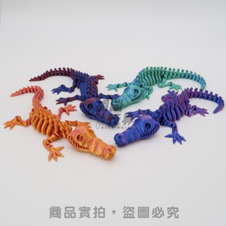 【胡鬧玩具】鱷魚骨 龍骨 動物 骨骸 絲綢系 炫彩 可動玩具 模型 禮物 3D列印