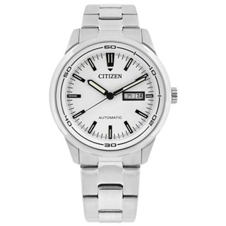 CITIZEN / 機械錶 自動上鍊 星期日期 防水100米 不鏽鋼手錶 白色 / NH8400-87A / 42mm
