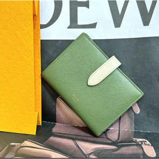 二手旗艦 Celine 牛奶果綠色 牛皮 7卡 對開 中夾 皮夾(中友店)