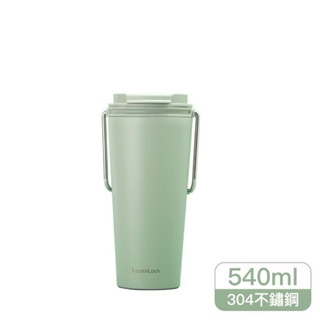 樂扣樂扣 Lock&Lock 微笑騎士不鏽鋼隨行杯540ml 抹茶白玉綠