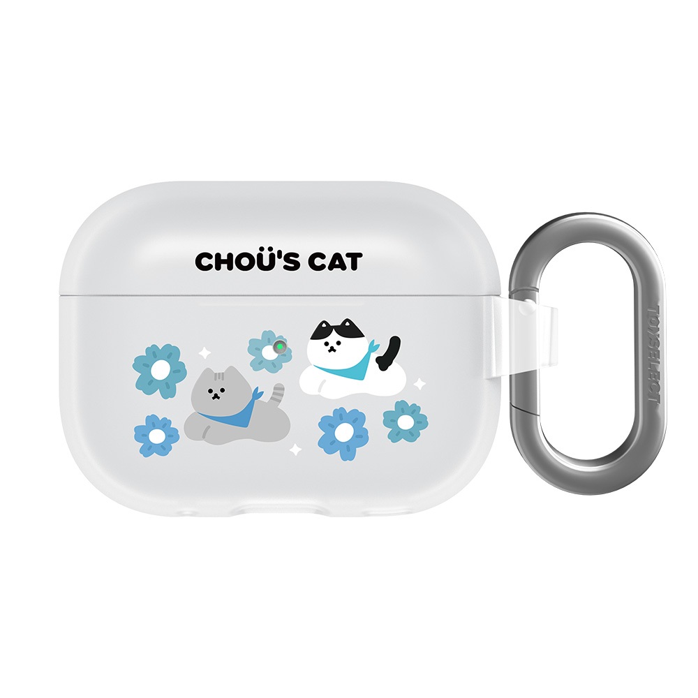 【TOYSELECT】周氏喵喵藍色花貓貓強悍防摔AirPods保護套
