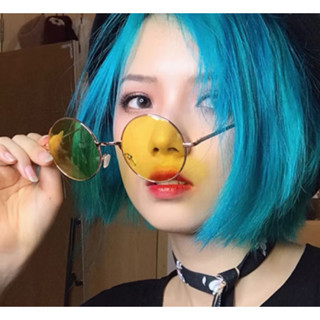 ✨ 二手全新-圓框黃色墨鏡/太陽眼鏡/金屬框架