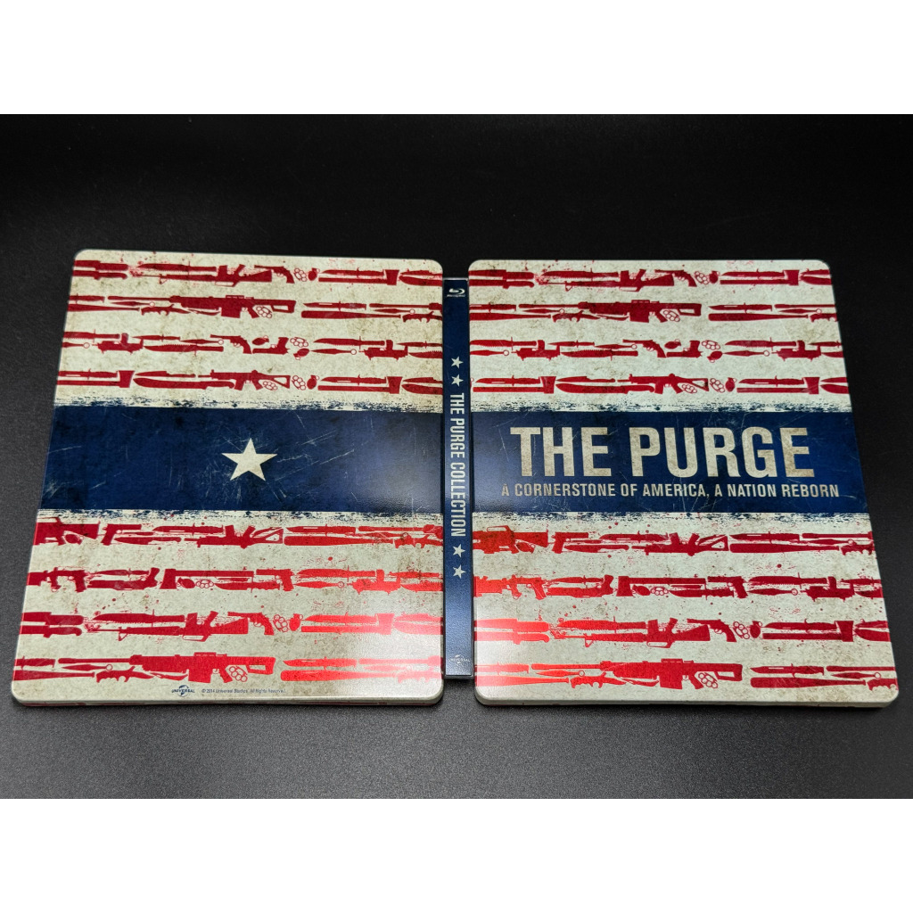 藍光BD 國定殺戮日1+2 The Purge Collection 雙碟限量鐵盒版 繁中字幕 二手9成新