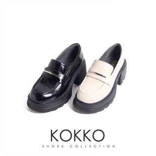 KOKKO精緻學院風輕量增高厚底樂福鞋