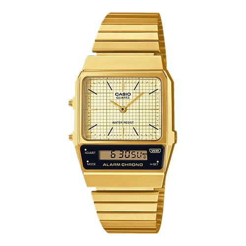 CASIO專賣店 AQ-800E-1A 復刻金典 雙顯指針錶 不鏽鋼錶帶 兩地時間 生活防水 AQ-800E