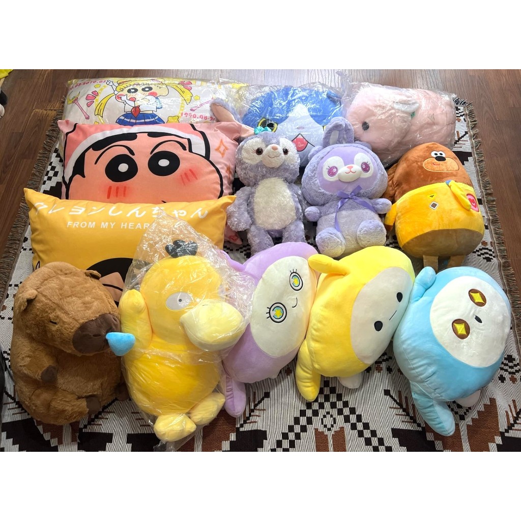 (500元區超大娃娃2) 全新>> 蛋仔.史黛拉.紫色兔.阿奇.小新大枕頭.卡皮巴拉.可達鴨.妖怪手錶藍吉胖貓...
