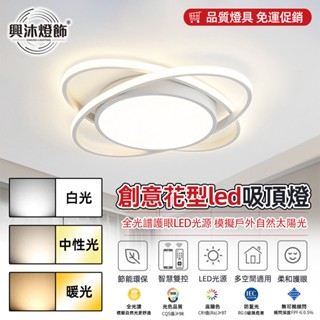 【XINGMU 興沐】臥室圓形吸頂燈 超薄無縫隙全光譜護眼燈 簡約現代臥室吸頂燈 客廳燈 走廊燈 110v電壓無極調光