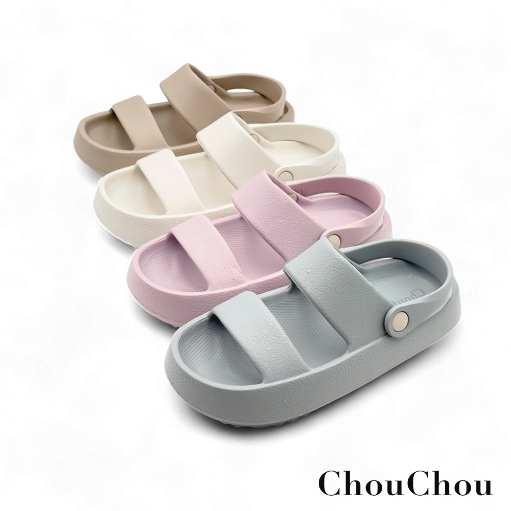 【ChouChou】兩穿氣墊感防水厚底涼鞋 台灣製造 防水拖鞋 防水涼鞋 輕量涼鞋 涼鞋女 富發牌旗鑑店