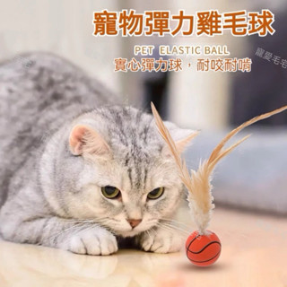 寵愛毛宅 貓咪玩具 貓玩具 寵物玩具球 造型彈力球 貓咪玩具球 羽毛逗貓 逗貓玩具 貓咪解悶 貓咪自嗨玩具 羽毛彈力球