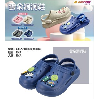 LOTTO 童鞋 藍色 LT4AKS8086 輕量防水速乾 涼拖兩穿 洞洞鞋 厚底Q彈柔軟 晴雨鞋園丁鞋涼拖鞋