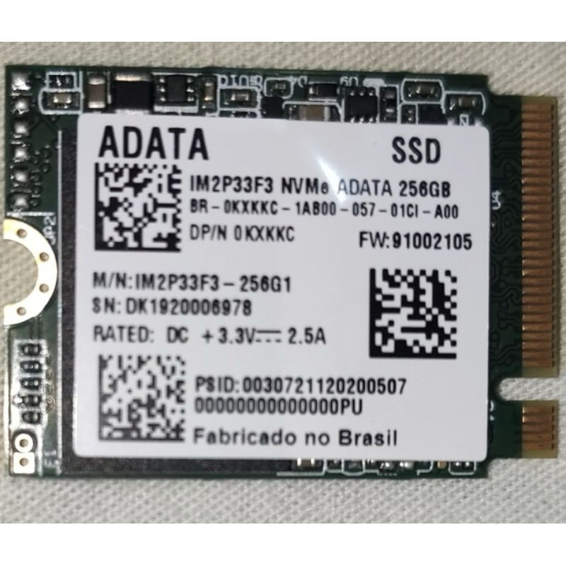 故障品 DATA 256GB M.2 2230 SSD NVMe PCIe Gen3 x4 IM2P33F3-256G1