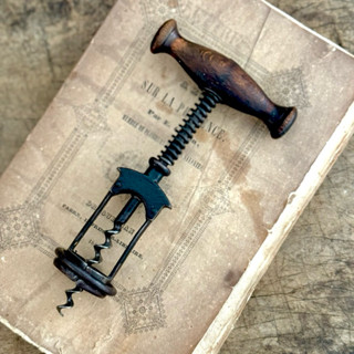 40663-罕見法國古董COLUMBUS彈簧輔助開瓶器Rare antique COLUMBUS corkscrew