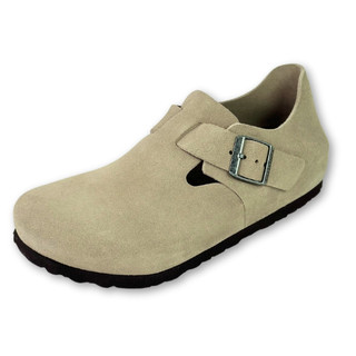 現貨 Birkenstock London 女 麂皮包頭鞋 淺褐色 一般寬勃肯倫敦 軟木休閒鞋 懶人鞋 1010503