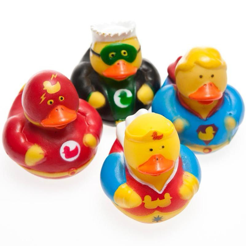 (I LOVE樂多)日本進口 黃色小鴨 超人組合 浴缸玩伴 RUBBER DUCK