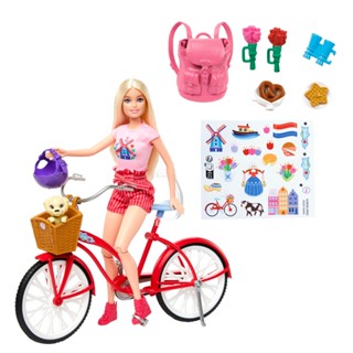 MATTEL 芭比粉紅護照系列 - 跟著芭比去荷蘭! 腳踏車遊戲組 Barbie 芭比 娃娃 正版 美泰兒