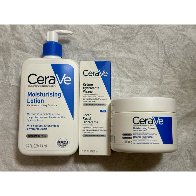 cerave適樂膚 全效超級修護乳52ml、長效清爽保濕乳473ml、長效潤澤修護霜340g、溫和泡沫潔膚露1L
