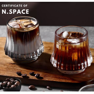 【N.SPACE】豎紋玻璃咖啡杯 咖啡專用玻璃 加厚玻璃 防燙 耐熱100度 咖啡杯 玻璃咖啡杯 玻璃杯 水杯 拿鐵杯