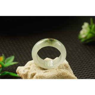 熱賣U706玉戒指❀ 11# 翡翠玉天然A貨冰潤飄花寬版戒圈指環戒子【緬甸玉翠軒】玉首飾品 男女款式 尾戒