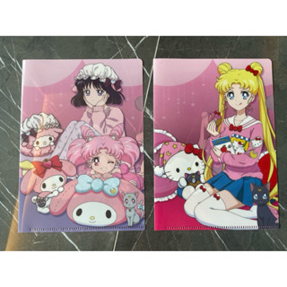 日本正版 三麗鷗 Sanrio x 美少女戰士 睡衣派對A5資料夾 小兔 小小兔 土星 hello kitty 美樂蒂